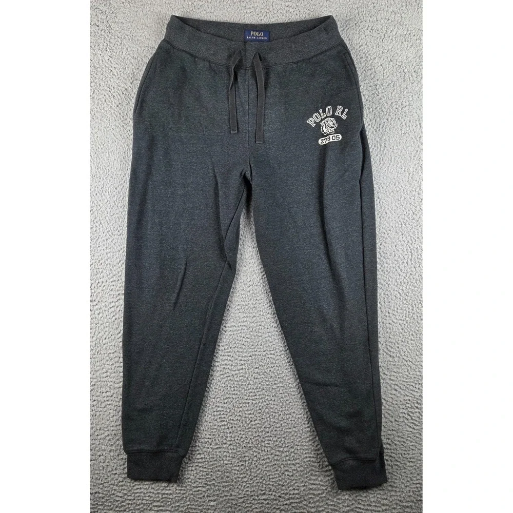 Polo Ralph Lauren Pajama Pants Mens Medium Gray Tiger Logo Sleep Joggers Cotton